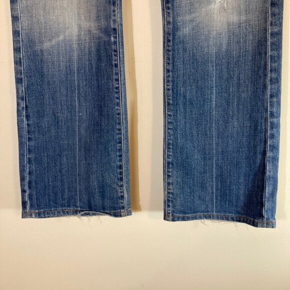 7 For All Mankind Jeans Lightly Distressed Denim Bootcut Mid-Rise 5 Pocket SZ 29 - Picture 4 of 15